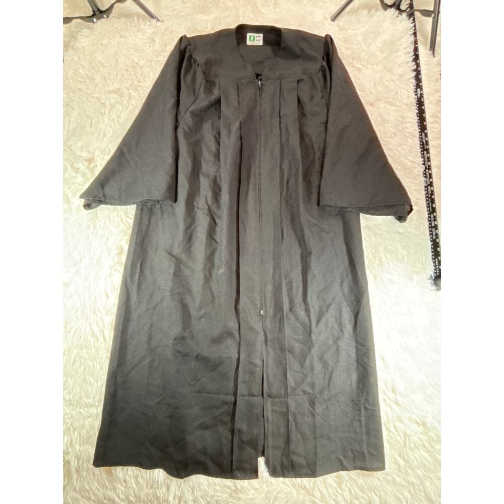 Herff Jones Graduation Gown Black Zip Front Adult Unisex Cap & Gown